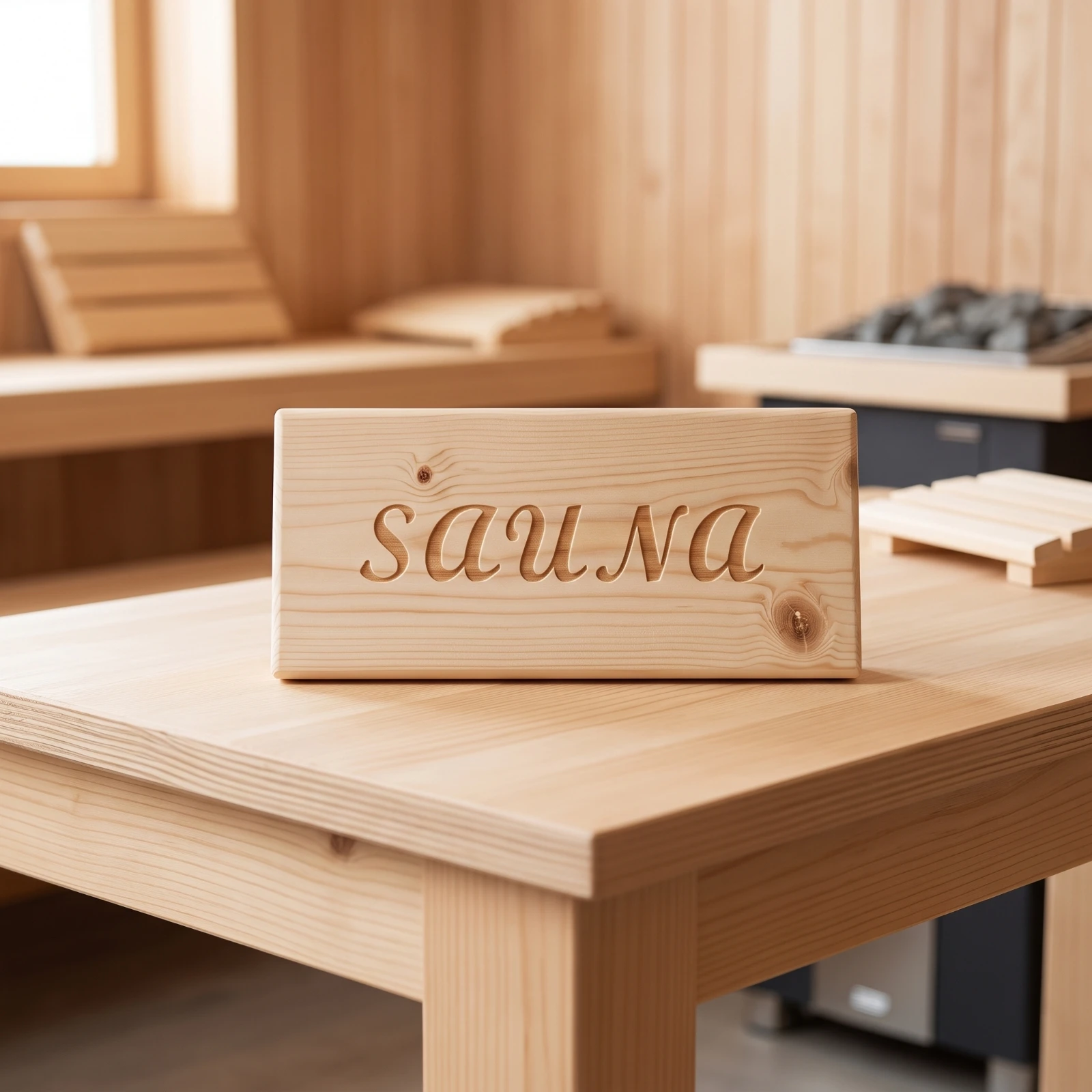 Sauna Door Handle Engraved Wooden Sauna Handle Rectangular Sturdy for DIYers, Steam Room