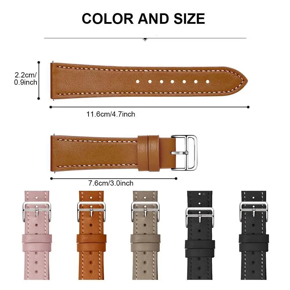 20mm 22mm Band For Samsung Galaxy watch 6/4 classic 5 pro/Active 2 44mm 40mm Sport Leather bracelet Huawei GT 4-3-Pro-2-2e strap