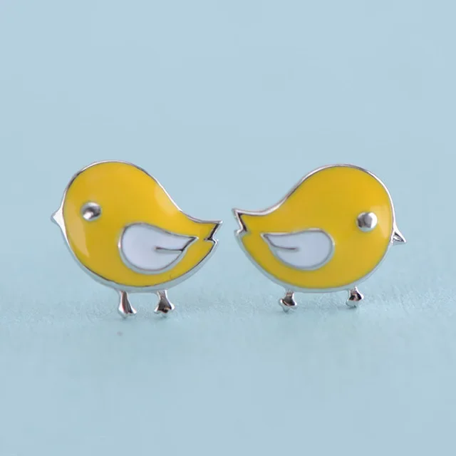 925 sterling silver bird Stud Earrings for Women Elegant Wedding Jewelry pendientes mujer moda