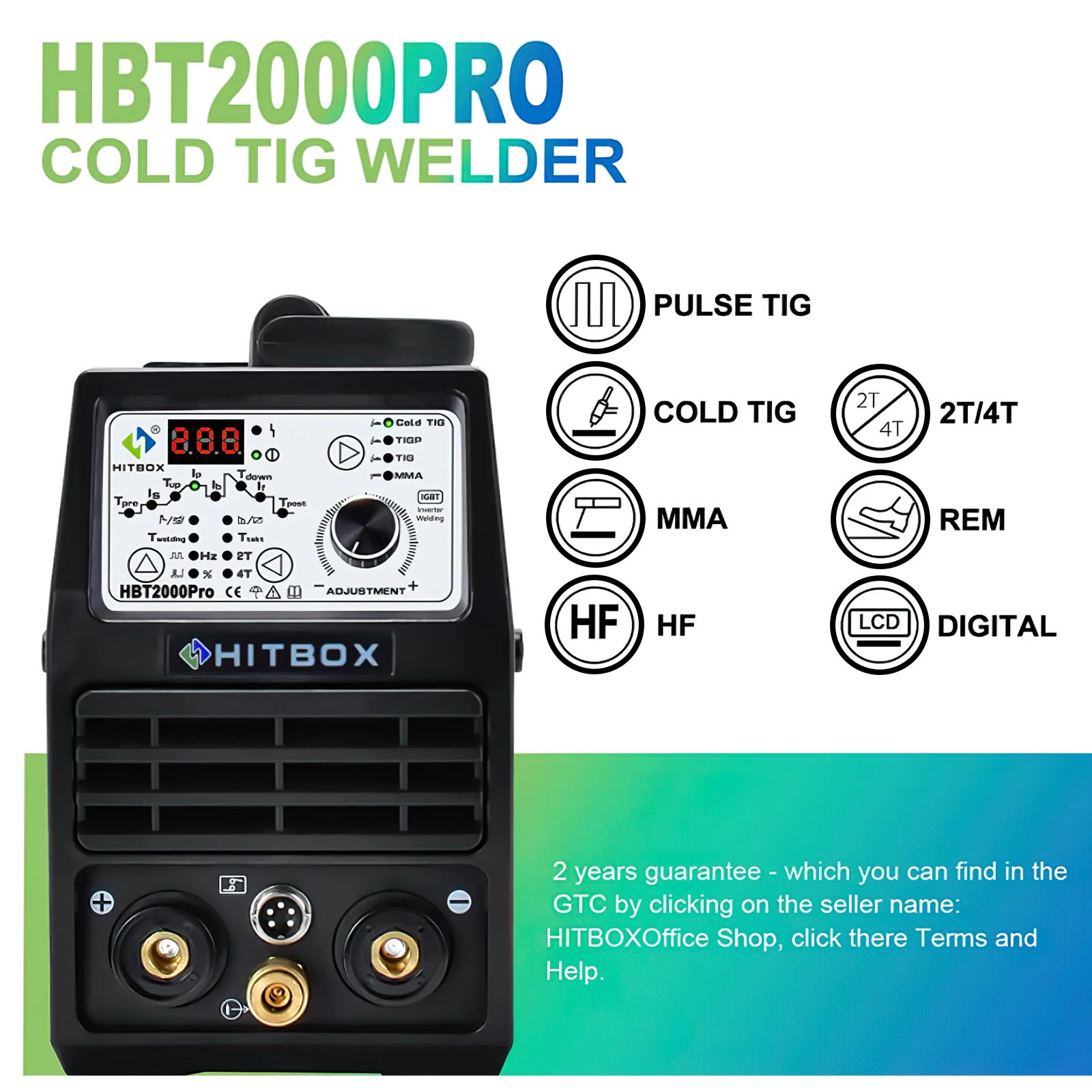 GOOD SALE HBT2000Pro PULSE Welder 4 in 1 ARC/ TIG/ TIG Pulse/ Cold TIG Function 2T 4T Semi-Auto Welding Machine