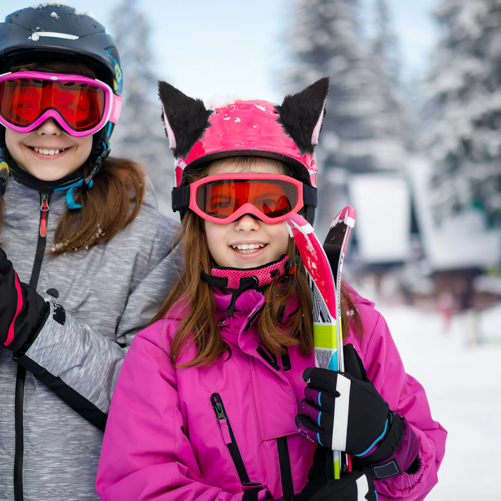 

1 Pair Motorcycle Cat Decoration Kitten Ear Ornament Furry Accessories Animal Ear Decor For Bicycle Helmethelmet