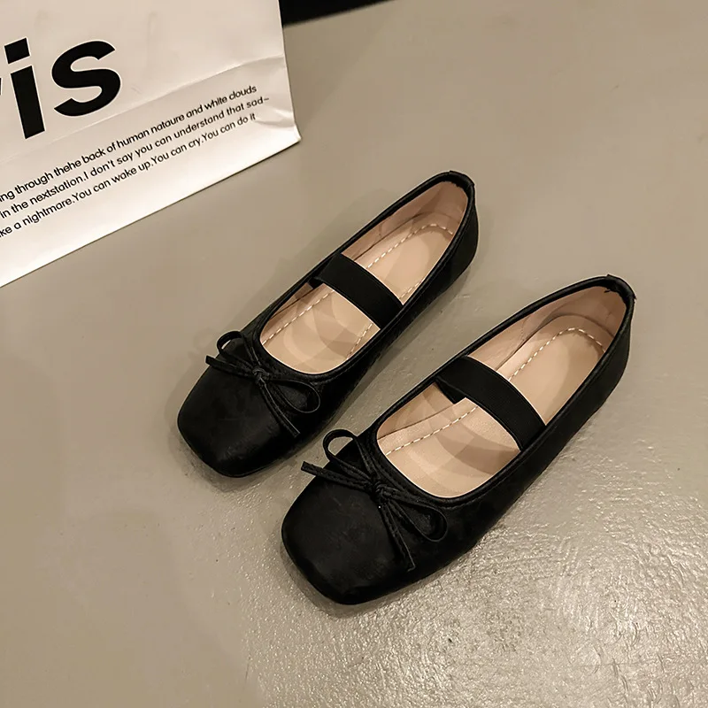 

Vintage Spring Slip On Women Ballet Flats Comfort Square Toe Soft Sole Leather Shoes Ladies2026Dress Mary Jane Shoes