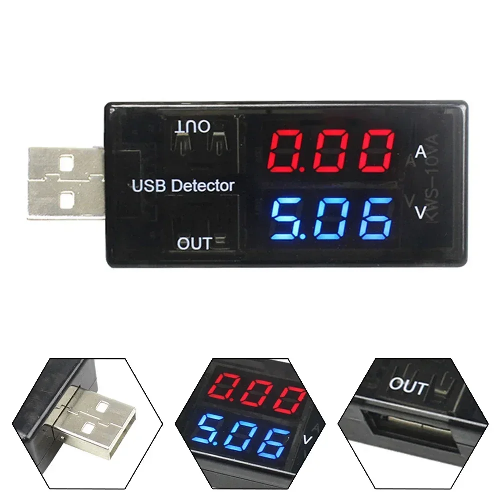 USB Current Voltage Tester Digital Measurement Instrument Double Table Display Capacity Battery Tester Power Charging Accessory