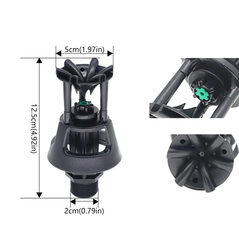 2 قطعة البلاستيك الروتاري سقي الرش 360 درجة دائم Wobbling الرشاشات العالمي سوينغ الرش مزرعة المجال بستان #6