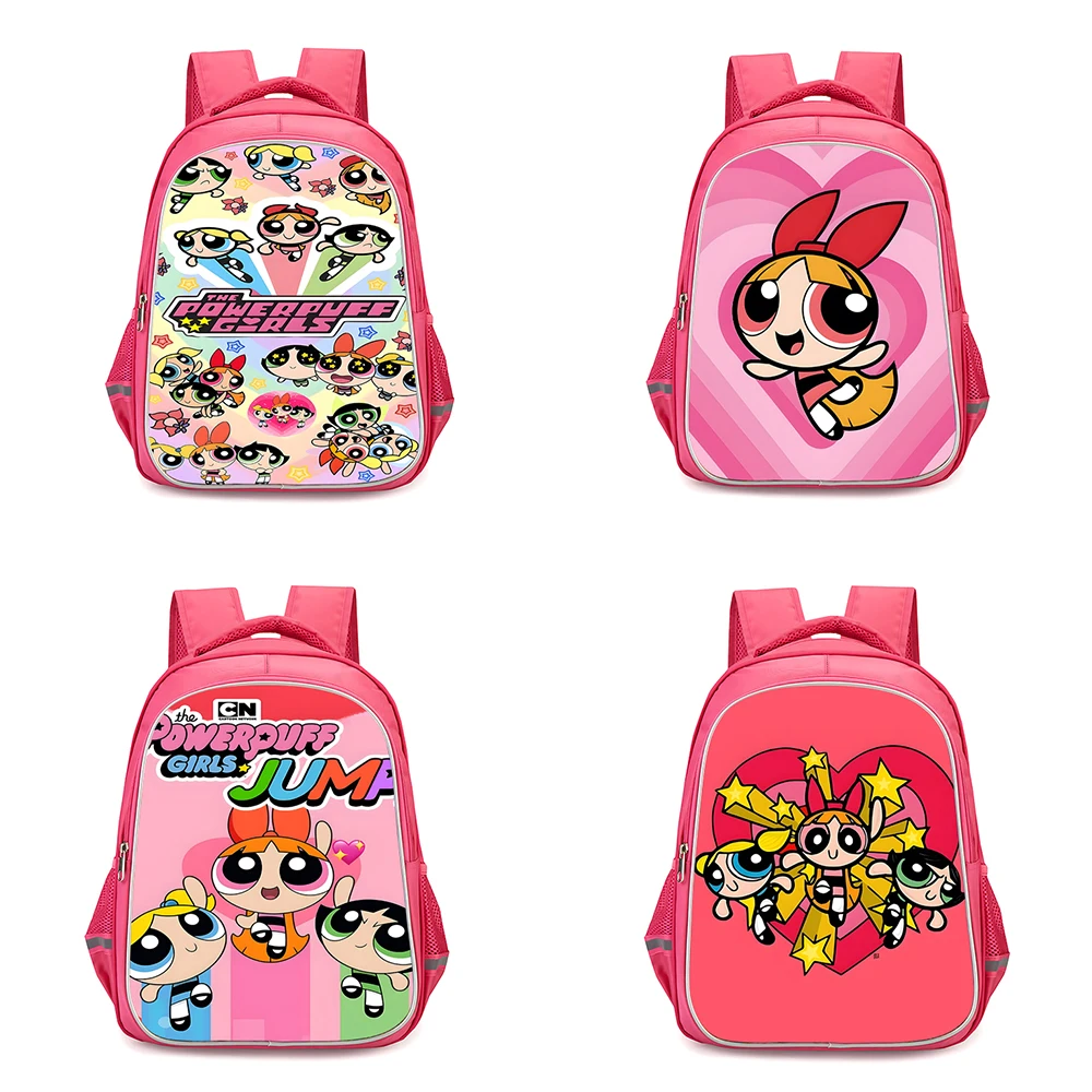 Child Cute Anime Powerpuffs Girlss Backpacks Girls Student Birthday Gift School Bags Camping Durable Rucksack