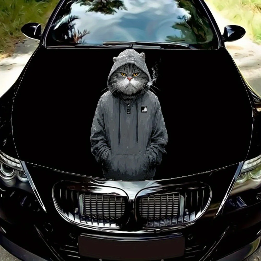 

Cool and Personalized Trendy Cat car hood stickers, waterproof self-adhesive, scratch resistant, easy to stick, durable car PVC