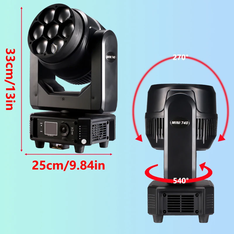 Stage Moving Head Lights 7*40W Bee Eye Beam Zoom Light With Sound Activated DMX Control For DJ Disco Party Nightclub Wedding KTV