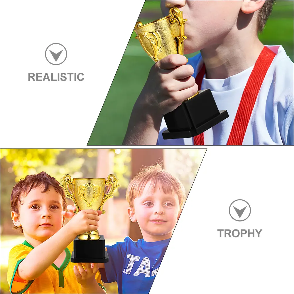 

2 Pcs Trophy Props Award Trophies Plastic Kids Competition Prize for Sports Reward Small Simulated