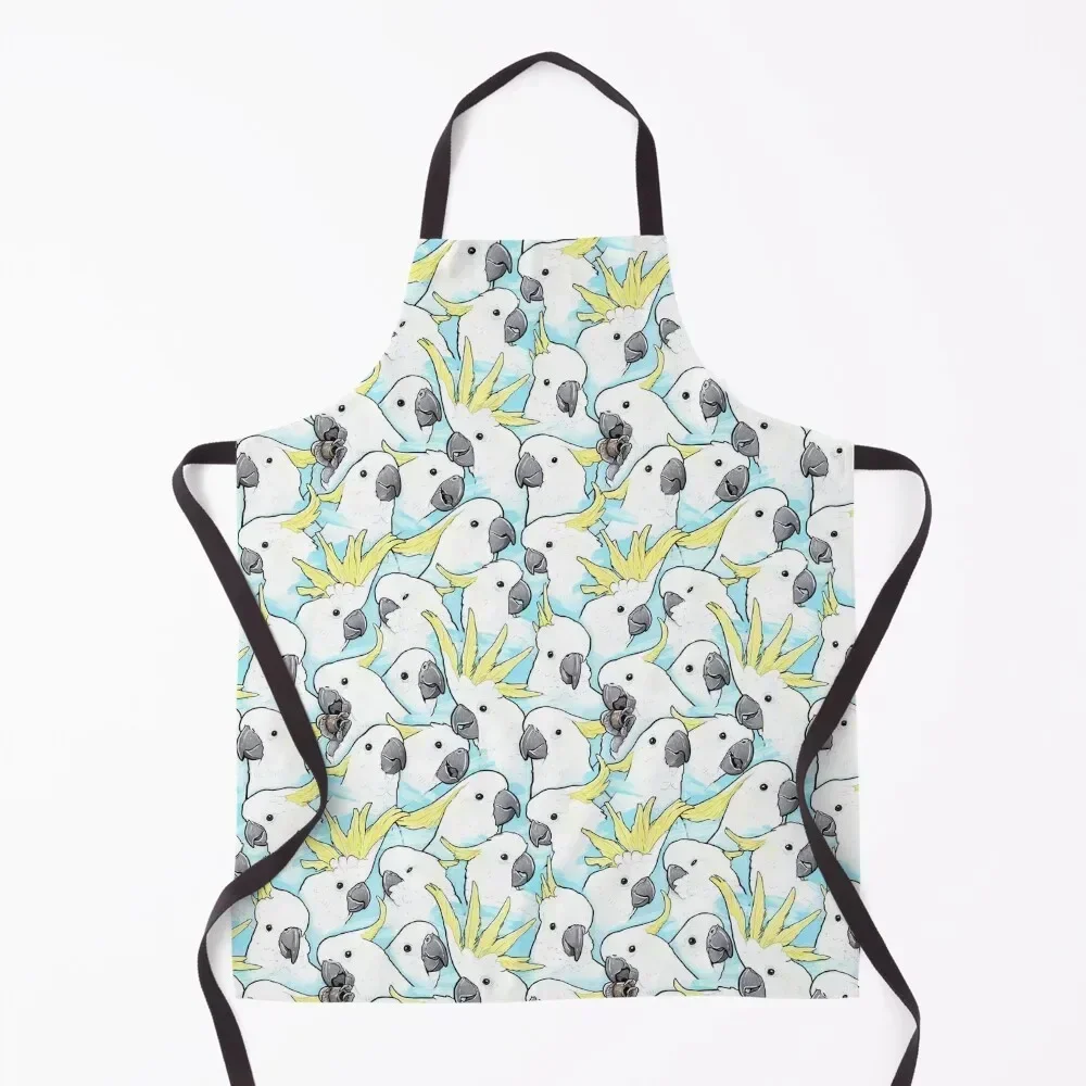 

Sulfur Crested Cockatoo [Blue] Apron chef costume Customizable Dress Kitchen And Household Goods Apron