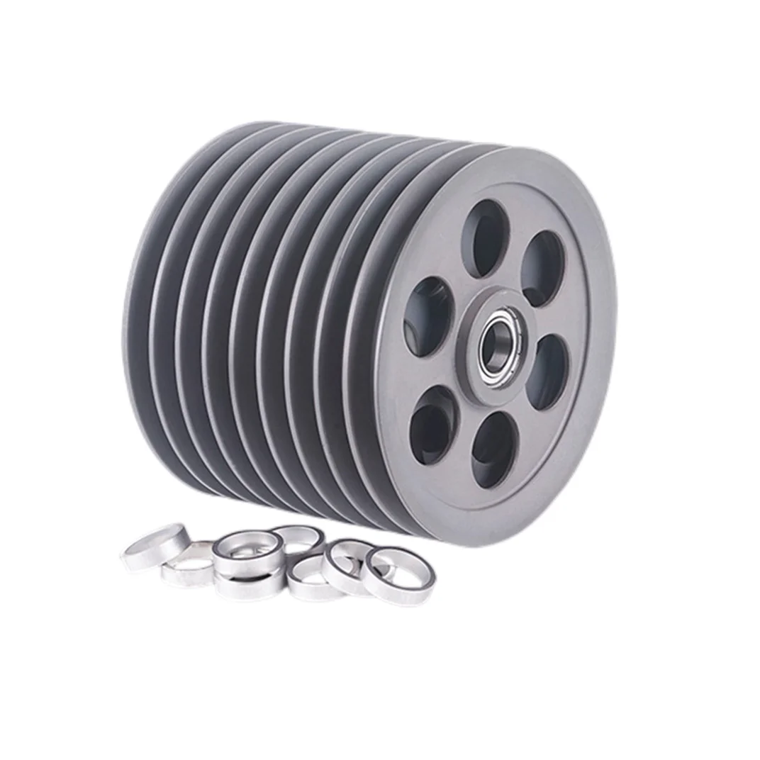 QIPANG Diameter250mm Textile Machinery Accessories Spray Porcelain Aluminum Guide Drum Pulley Dance Wheel Storage Wire Wheel