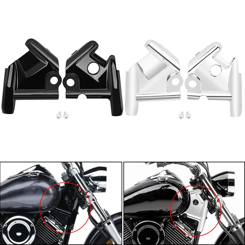 Motorcycle Black Chrome Frame Neck Side Covers Fairing Guard For Yamaha V-Star XVS1100 1999-2011 Classic Custom ABS Plastic