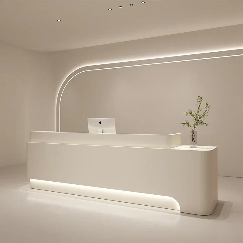 Sillas de oficina, mostrador de caja registradora, atril comercial, mesa de recepción para pasillo, muebles profesionales para recepción y patio trasero