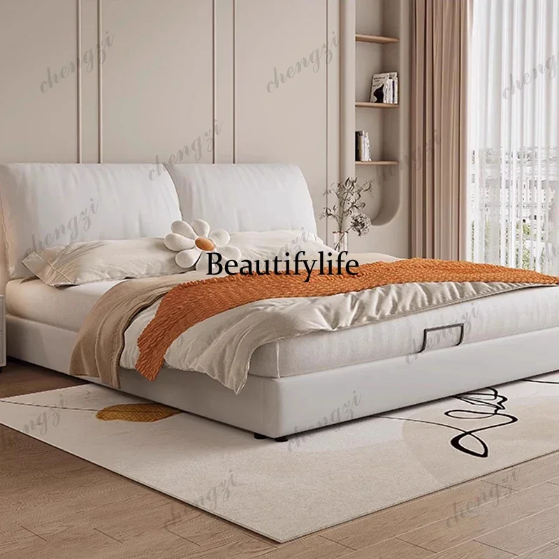 K182 Camas Modernas de Lujo, Camas Dobles King Únicas para Dormitorio, Camas Matrimoniales Completas de Estilo Nórdico Vintage, Muebles para el Hogar