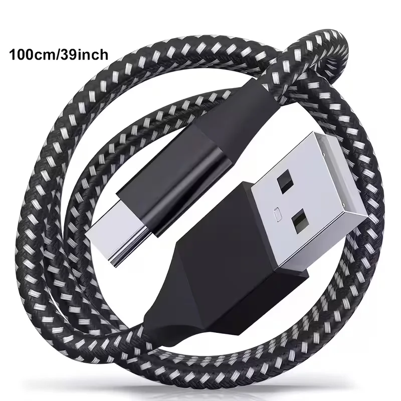 6-Pack Braided USB-C Cable Fast Charging 3.3FT/1m Durable USB a to Type C Data Cable for iPhone 18/15/16/17 Samsung Galaxy Series Tablets Black