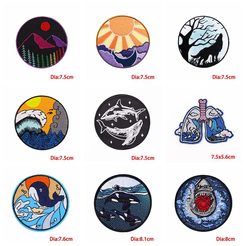 Prajan 10PCS Mountain Embroidery Patch Iron On Patches For Clothing Thermoadhesive Patches On Clothes Adventure Outdoor Stickers