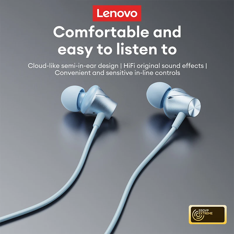 Original Lenovo YF37 Kabelgebundene Gaming-Esports-Kopfhörer HiFi-Stereo-Ohrhörer Typ-C/3,5-mm-Headset mit Mikrofon für Telefon, PC, Laptop Max
