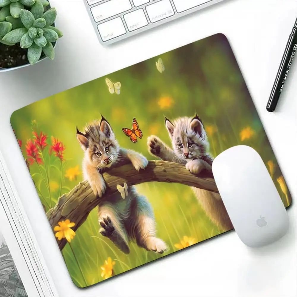 

kawaii Cute Kittens Cartoon Mouse Pad Rug Gamer PC Completo Computer Small Desk Mat Keyboard Gaming Accessories Rug Mousepad