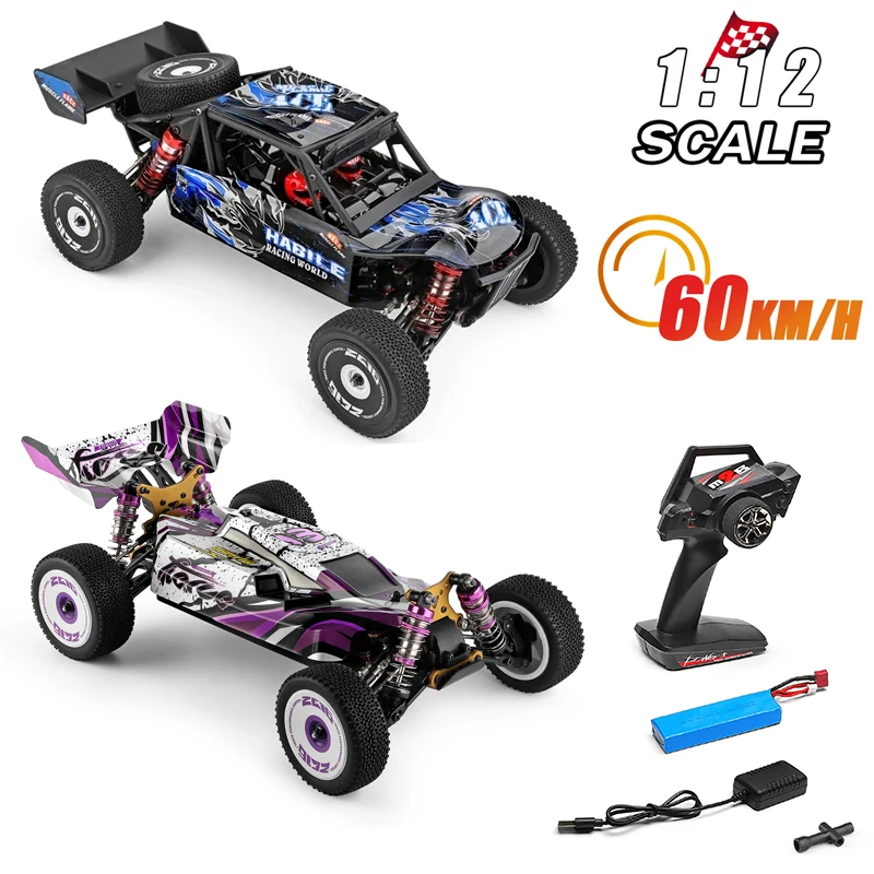 Wltoys 124018 124019 4WD 60Km/H Aluminum Alloy Chassis Zinc Gear High Speed Racing Car 1/12 2.4GHz RC Car Off-Road Drift Car RTR