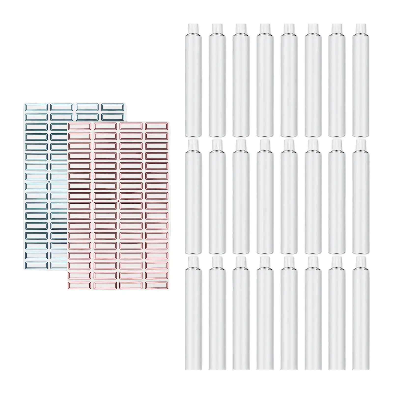 24Pcs,Empty,Aluminum Paint Tubes Set,Sample Packing Bottles Jars,Mini Containers Empty Aluminium Tube Containers