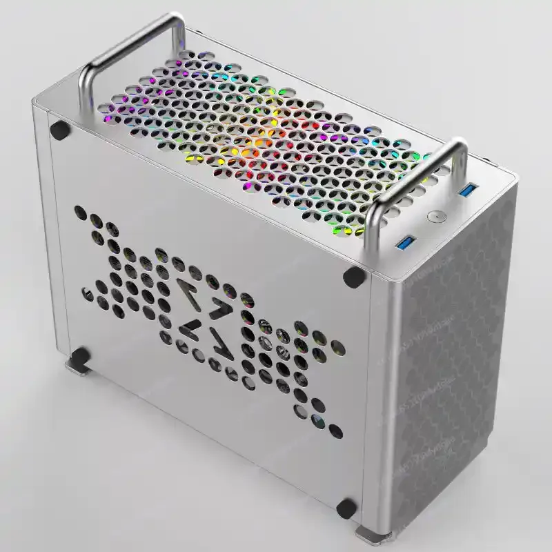 B2 all-aluminum alloy ITX small chassis A4 structure, acrylic side penetration, portable