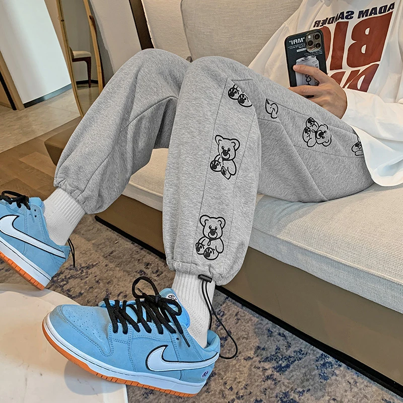 

Свободные мужские спортивные брюки с манжетами в уличном стиле, повседневные брюки для пар, удобные, дышащие, с низкой талией, на все сезоны