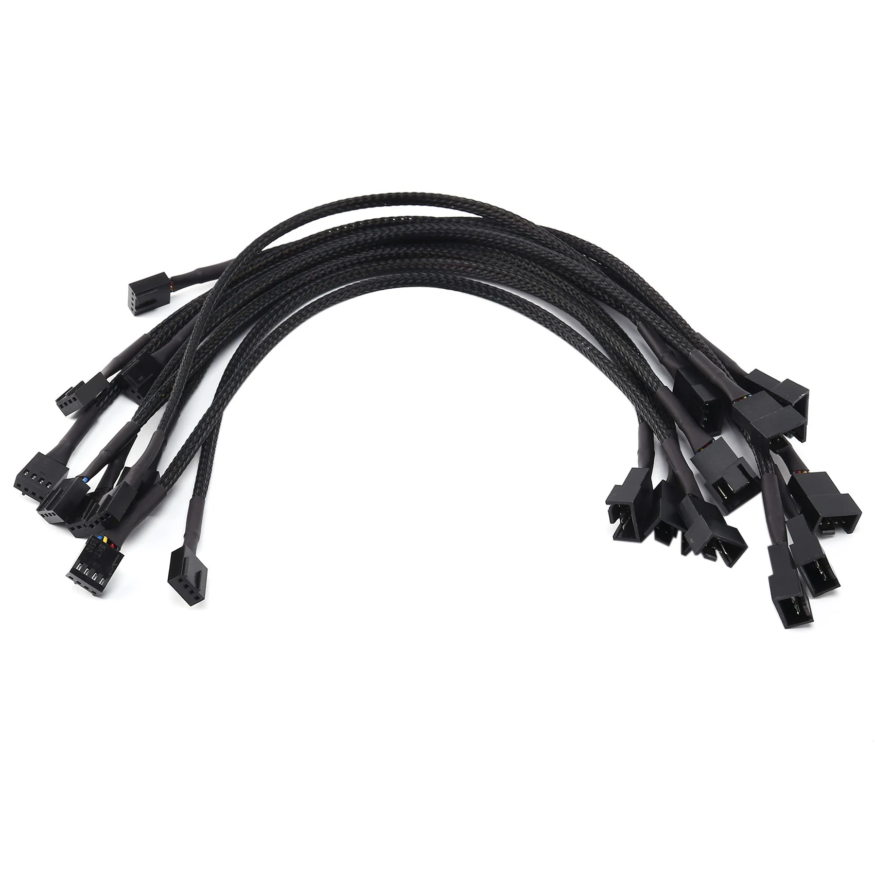 10PCS 4 Pin PWM Fan Extension Power Cable Connector Case Male to Female Extending Cables Compatible with 4 Pin/3Pin Fan