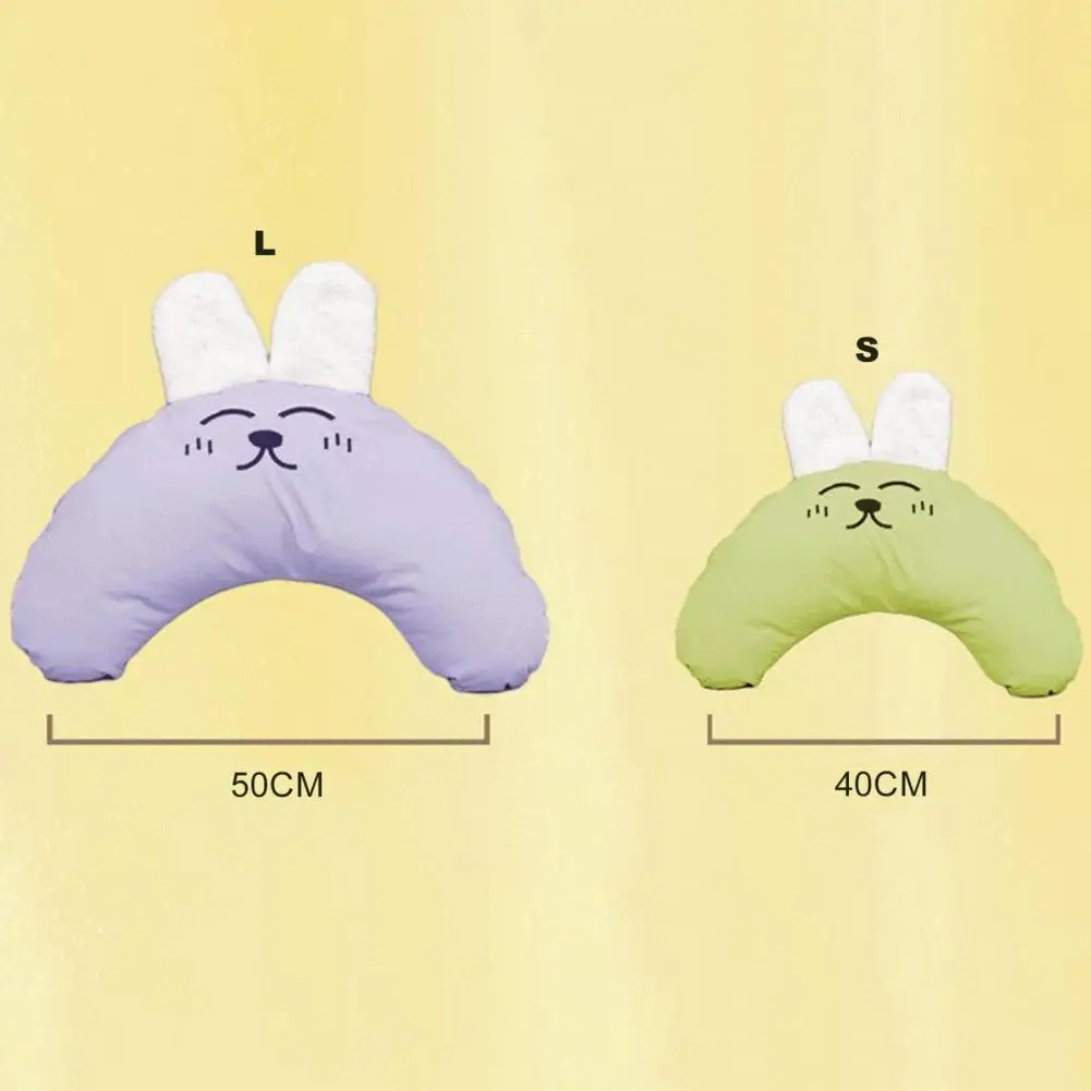 Pet Pillow Bunny Ears Crescent-shaped Dog Headrest Comfortable Cat Sleeping Neck Support Removable Invisible Zipper Puppy Pillow