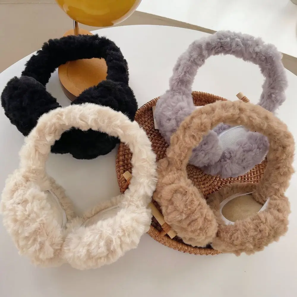 Soft Plush Ear Warmers Women Winter Warm Earmuffs Thickened Thermal Cold Proof Foldable Portable Outdoor Accessory Headwear