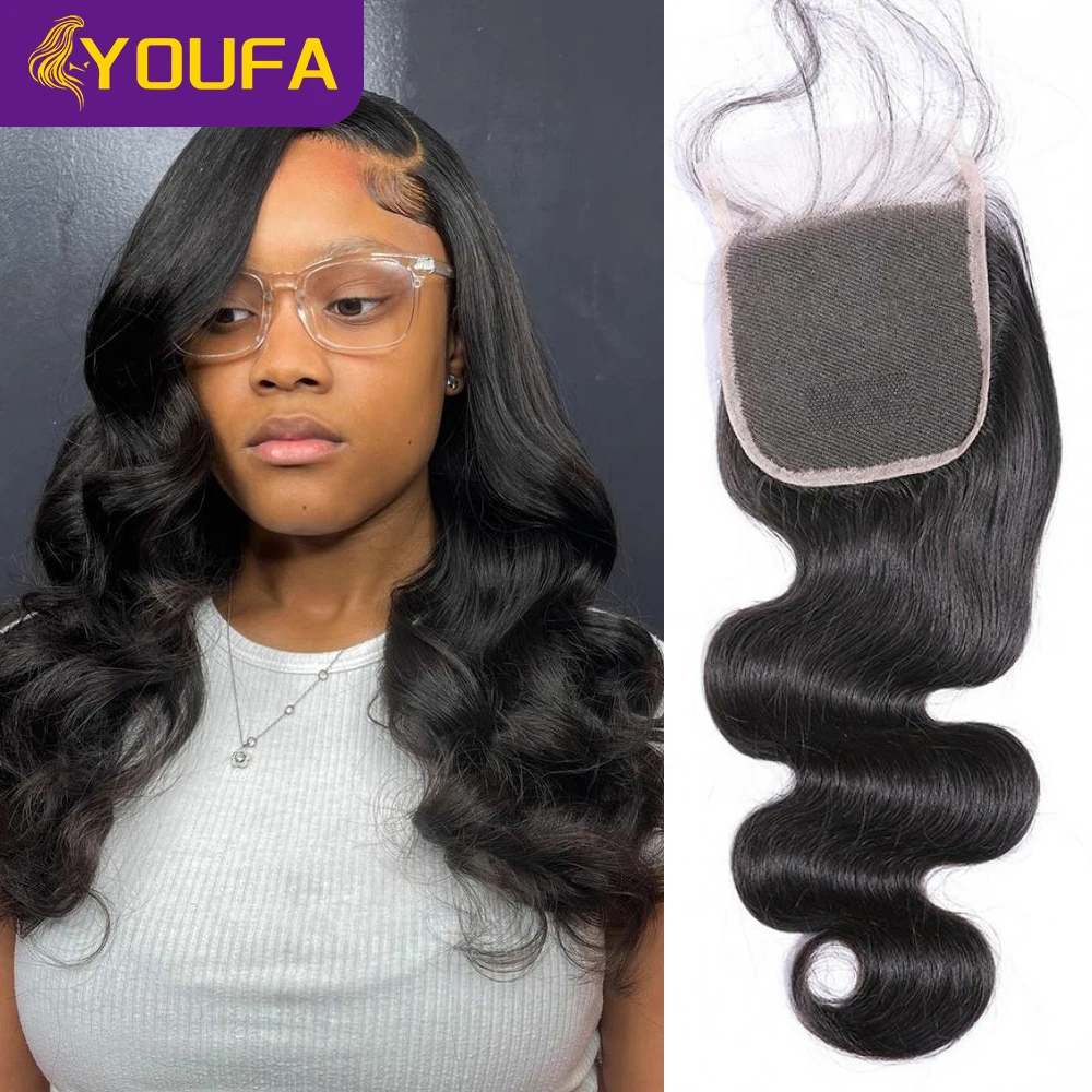 

4x4 Swiss Lace Closure Only 100% Unprocessed Virgin Human Hair Material 10-22 Inch 4x4 Transparent Lace Closures Pre Plucked