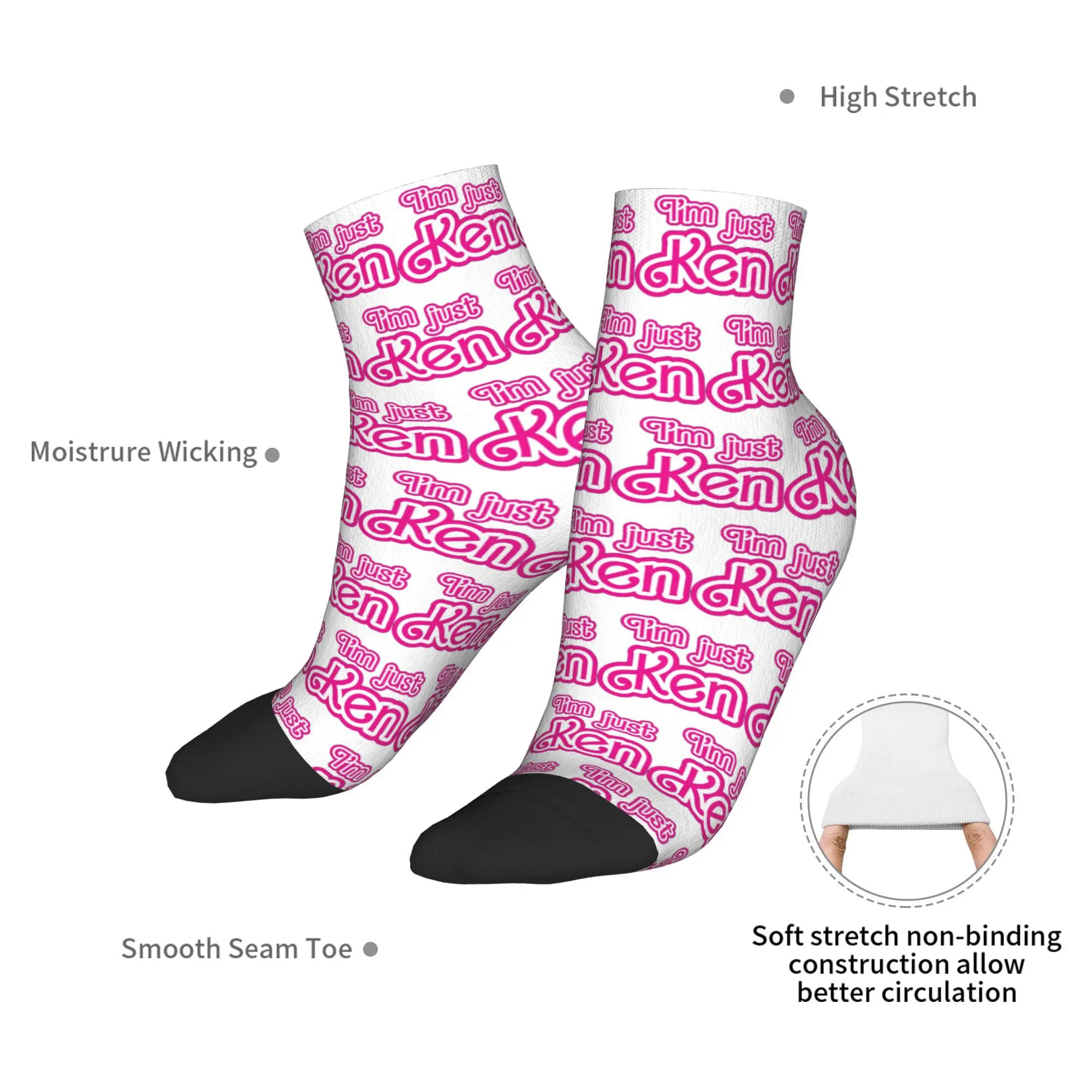 Calcetines I_m Just Ken para todas las estaciones, calcetines Harajuku absorbentes del sudor, medias divertidas para hombres y mujeres, regalos