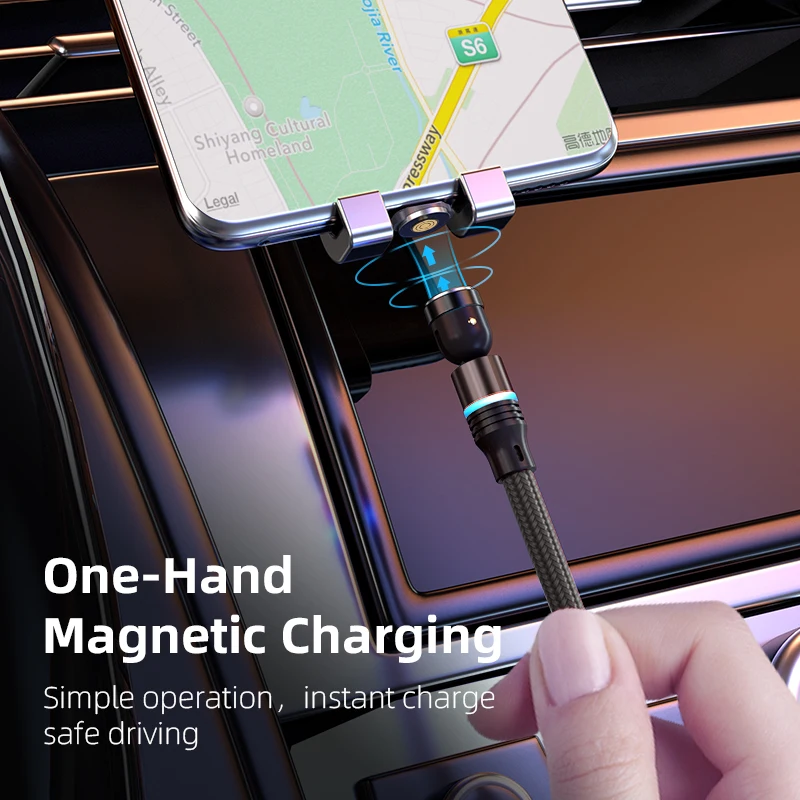 AUFU 540 Magnetic Cable 3A Fast Charging Micro USB Type C Cable For iPhone Xiaomi Samsung Magnet Charger Phone Data Cord Wire