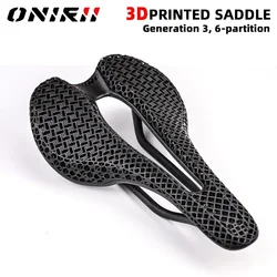 2024 ONIRII 3D Printed Bike Saddle Carbon Hollow Seat 6 Partition Comfortable Breathable Cycling Seat for Road MTB Bicycle NEW