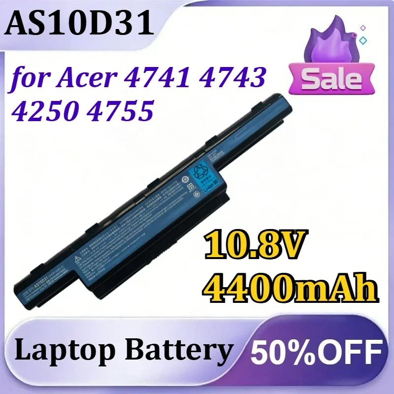 [NEW] AS10D31 10.8V 4400mAh for Acer 4741 AS10D41 AS10D51 AS10D61 AS10D71 AS10D75 AS10D81 Notebook Li‑ion Laptop Battery