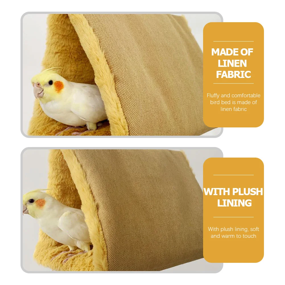 

Lovely Bird Hammock For Parrot Nest Comfortable Wear-Resistant Hanging Bed Household Cage Accessories Decor For Small Birds Lark