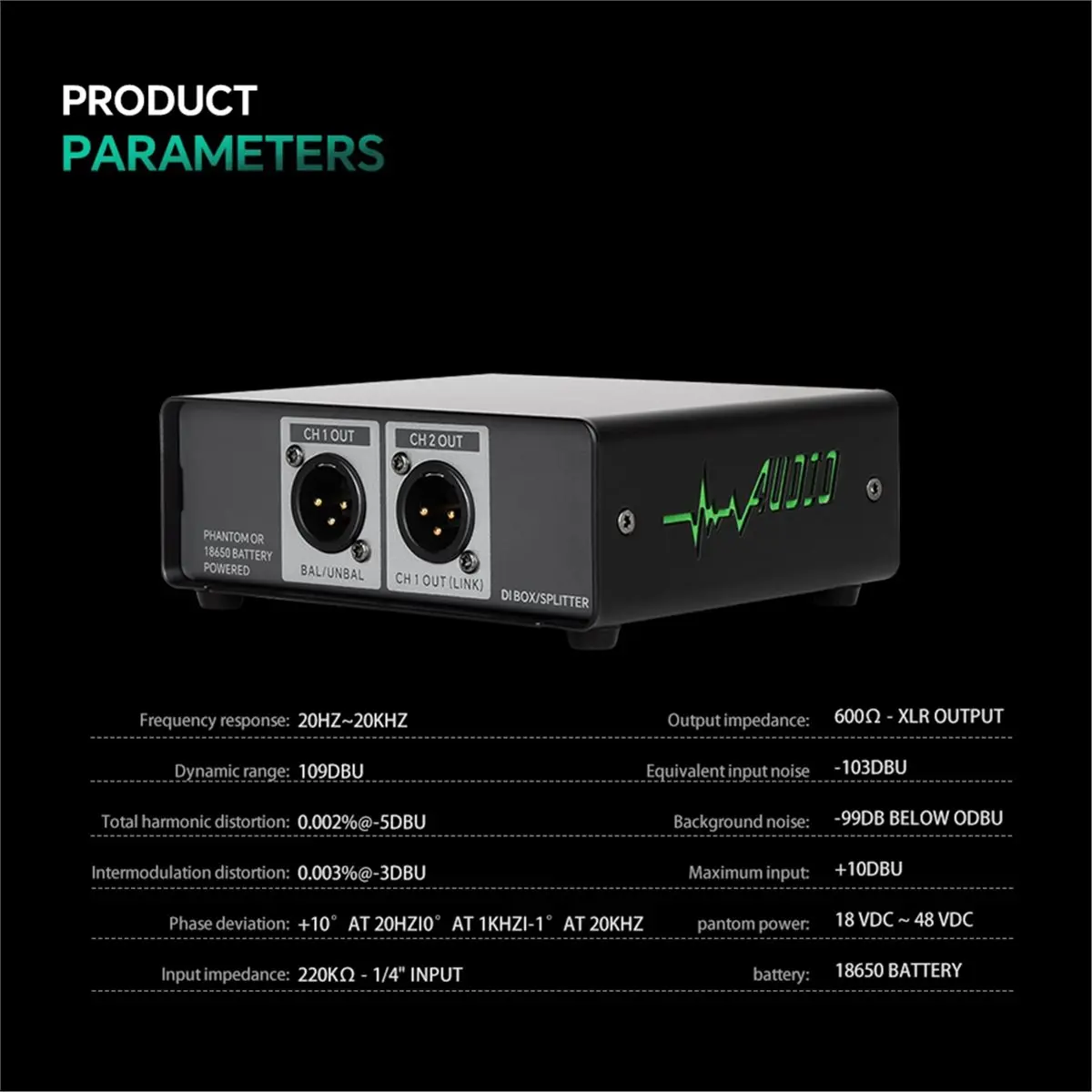 ABSF COKYIS Multifunctional Active Di Box Distributor Dual Channel to Balanced Signal Effector for Stage Guitar DJ Line