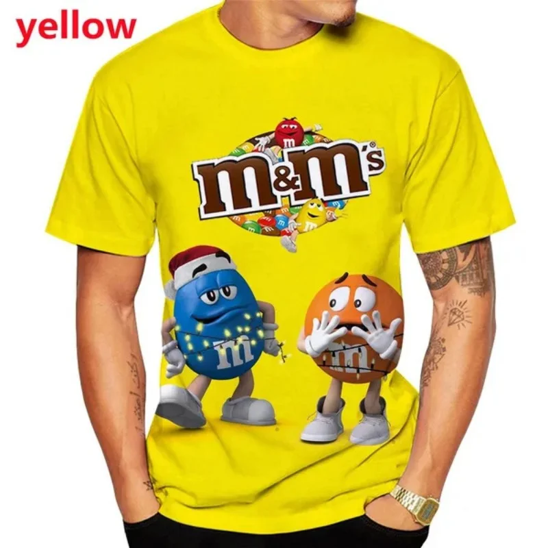 

M&M's M&M Graphic T Shirt for Men Unisex 3D MM Chocolate Beans Printing Tee Shirts Funny Kid Short Sleeves Tops Clothing T-shirt