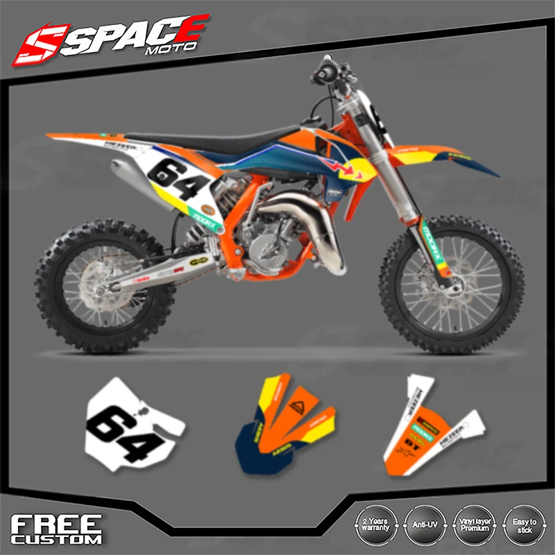 

SPACE индивидуальная мотоциклетная графическая фоновая наклейка для KTM SX SX65 2016 2017 2018 2019 2020 2022 2023 16-23 SX65 наборы наклеек 03