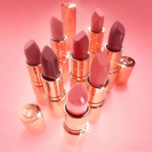 Imagen 2 del producto Lápiz labial Charlotte Tilbury, brillo de labios mate con sensación brumosa, tubo de Metal pequeño, marca de beso femenino, blanqueamiento de la piel, espectáculo rosado, cutis