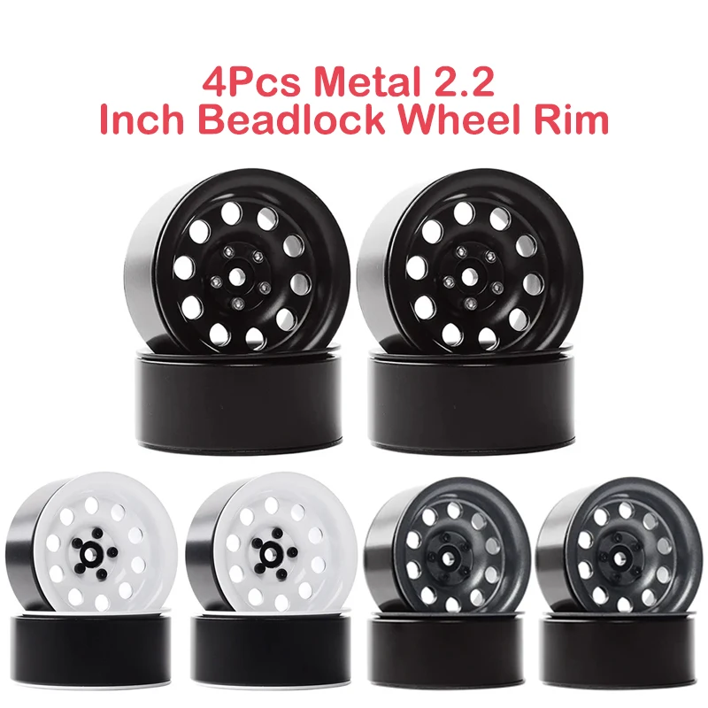 

4Pcs Metal 2.2 Inch Beadlock Wheel Rim for 1/10 RC Crawler Axial SCX10 RR10 90053 AX10 Wraith 90056 90045 90048