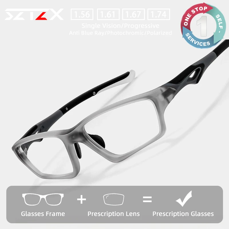 Lunettes de lecture progressives personnalisées SZTZX anti-collision, anti-lumière bleue, pour myopie, durables et sportives
