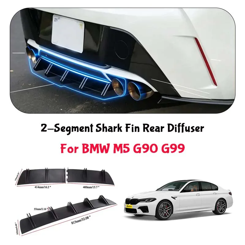 For BMW M5 G90 G99 Shark Fin Rear Diffuser Split Chassis Spoiler Auto Aerodynamic Parts Aerodynamic Modification