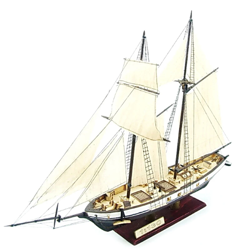 1:130 vela diy navio montagem modelo clássico barco de madeira decoração madeira