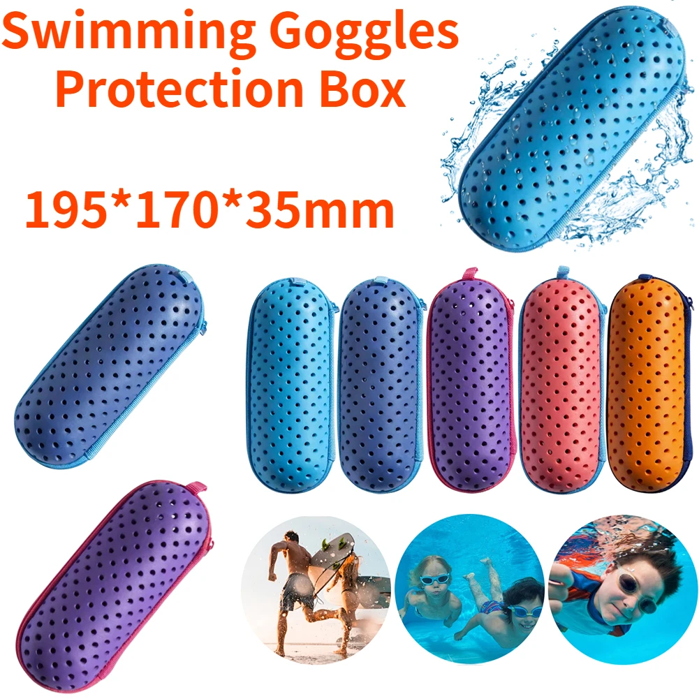 EVA Swimming Goggles Storage Box Swim Goggle Case Portable Glasses Zip Case Breathable Eyewear Protector  for Glass Students