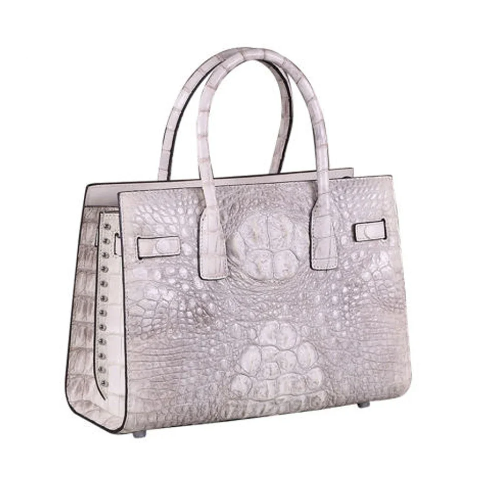 Heimanba new Himalayan white crocodile leather women bag lady handbag female bag large capacity