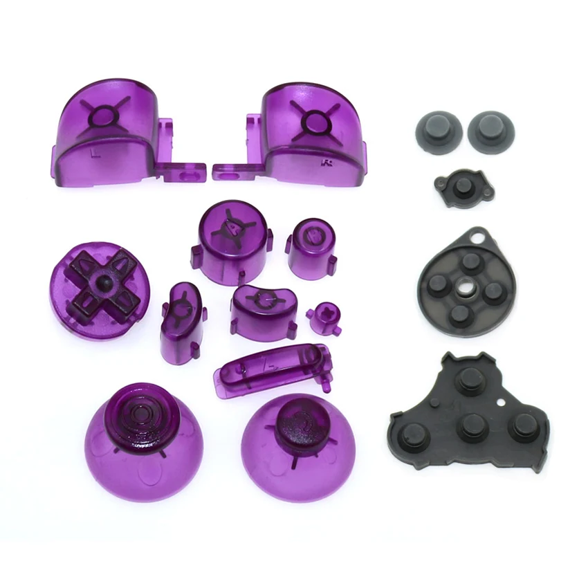 YuXi For GameCube ABXY L R Z D-Pad Button Kit Thumbstick Cap & Conductive Rubber Replacement for NGC Controller