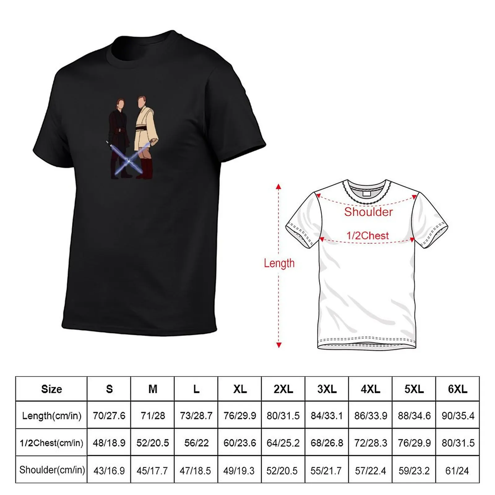 Anakin and Obi Wan T-Shirt Short sleeve tee oversized graphic tee summer top oversized t shirt t shirts men