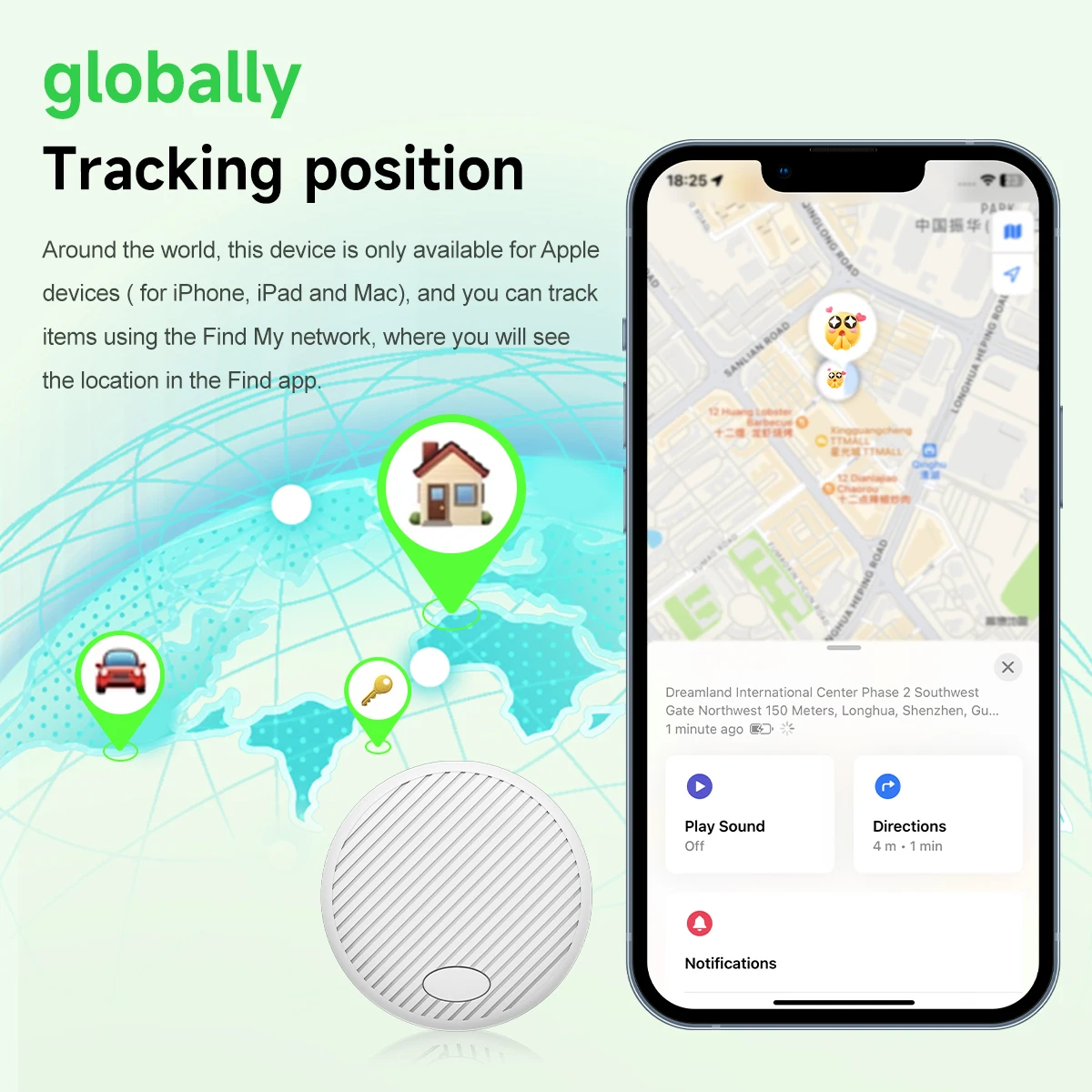 Tag Tracker For Apple ios System Find My App Child Key Finder Pet Bike Bag Anti Lost Tracker Smart Bluetooth Airtag gps tracker - Image 6