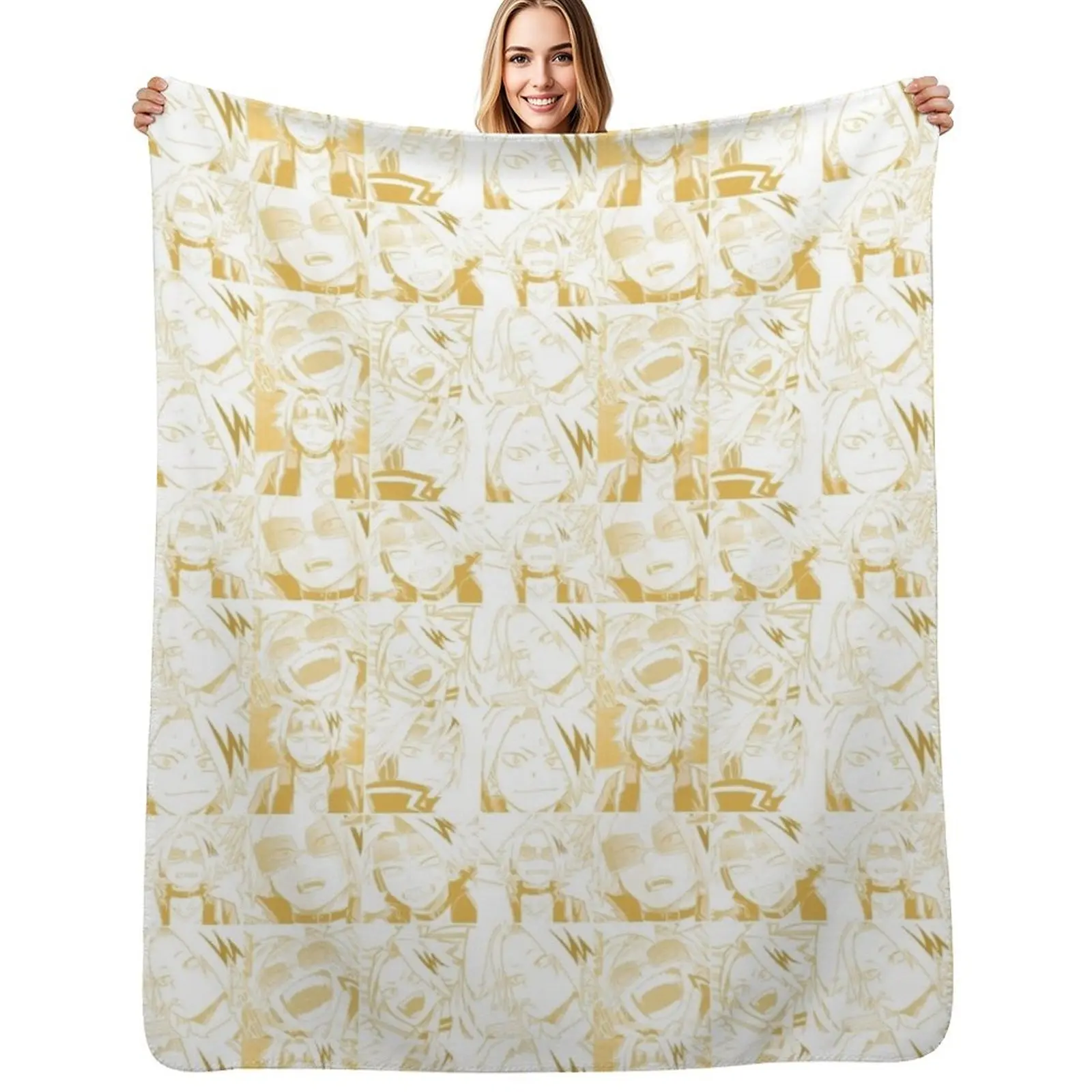 

Denki Kaminari Manga collage Throw Blanket Warm Comfortable Blanket for Office Napping