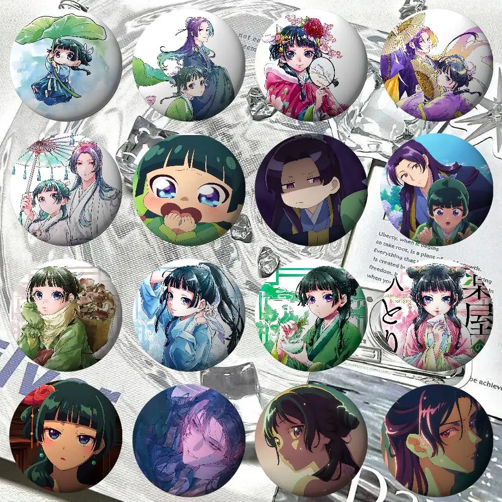 Amine The Apothecarys Diaries Badges en fer blanc, épingles à bouton souples, broches, badges métalliques, accessoires de bijouterie personnalisés pour chapeaux, sacs et revers