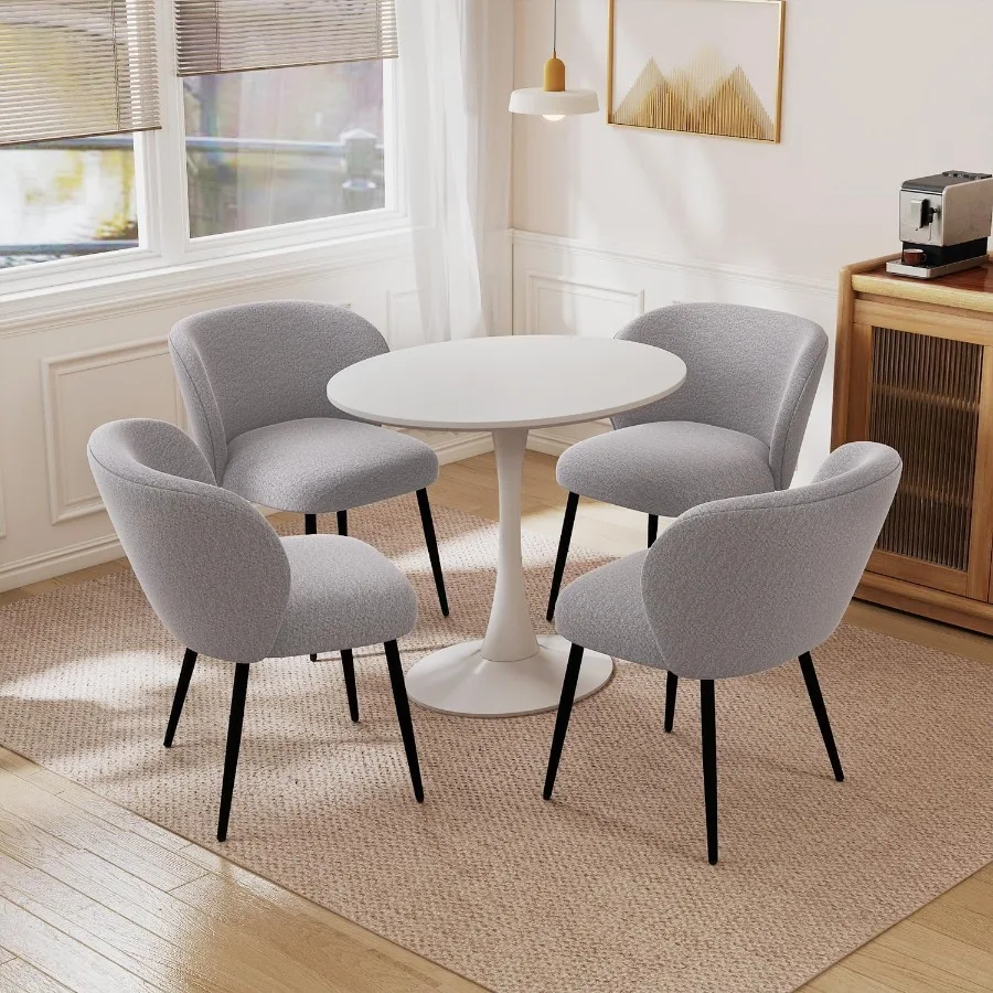 Dining Chairs 4, Upholstered Fabric Dining Room Chairs, Farmhouse Kitchen Dining Chairs Makeup Vanity Chair Modern Accent Chair